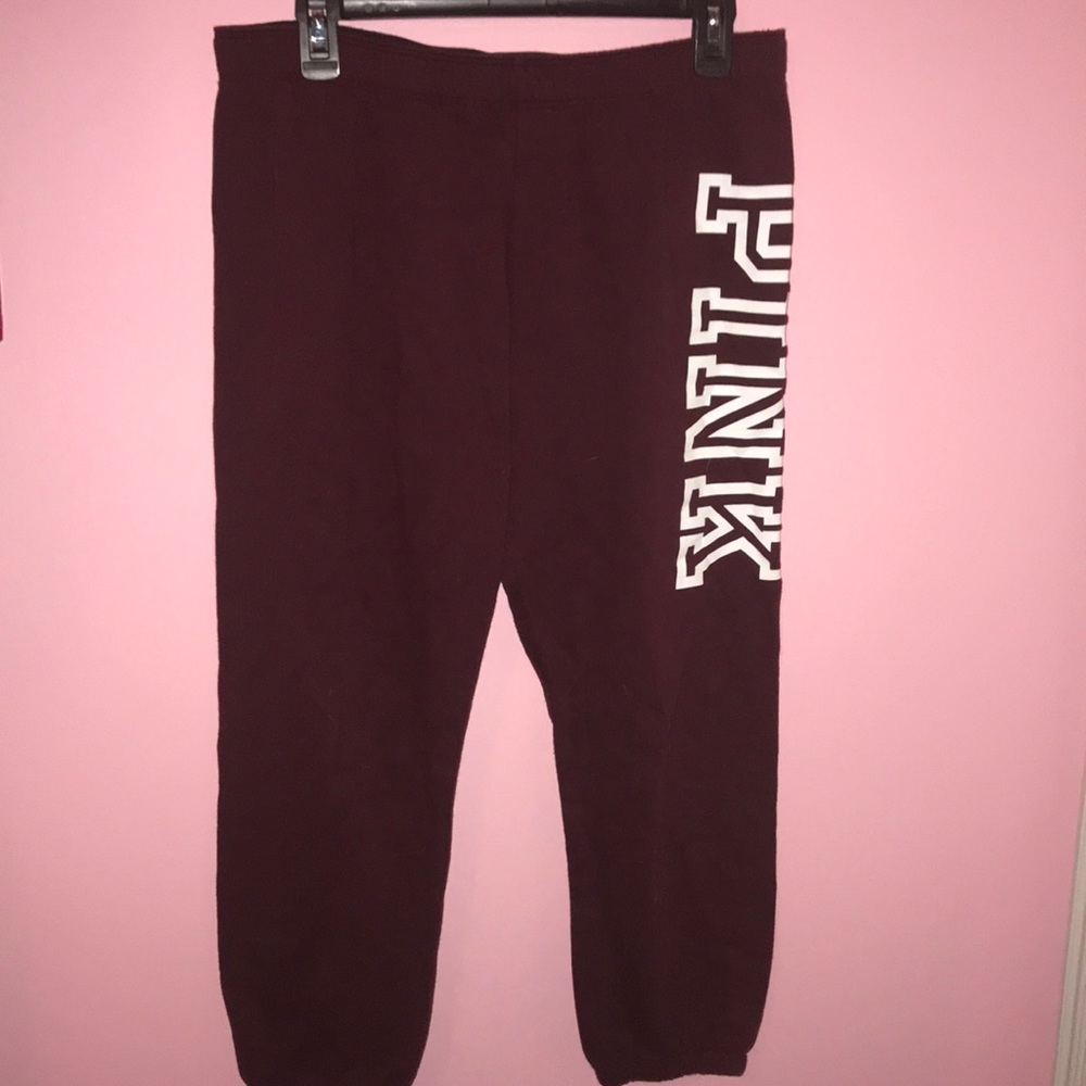 Maroon PINK sweatpants, barely worn